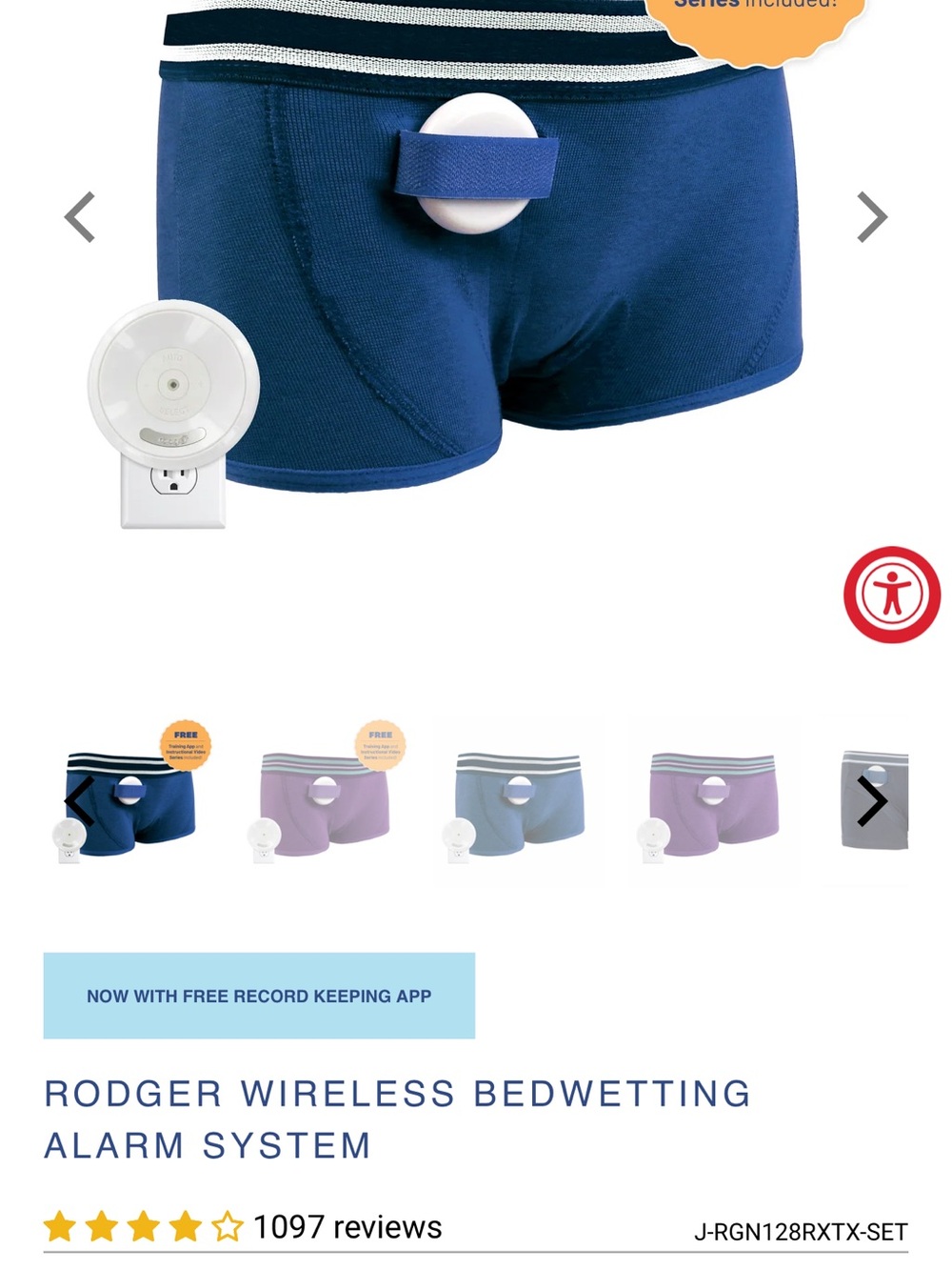 Wireless Bedwetting Alarm Boxer Briefs for kids- Navy Blue